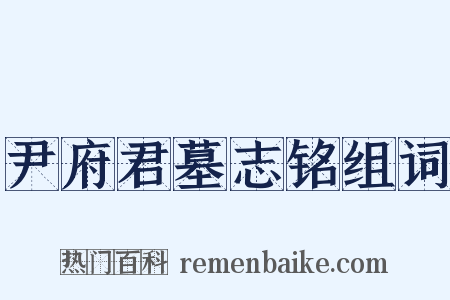 尹府君墓志铭组词是什么意思的图片